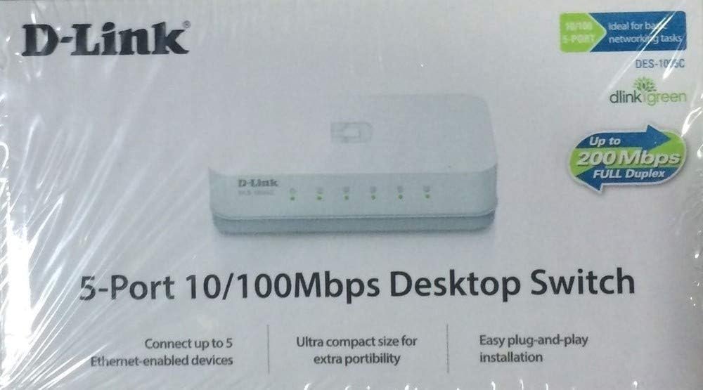 D-Link DES-1005C 5-Port 10/100 Mbps Unmanaged Switch, White - Image 2