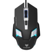 EvoFox Starter Series Spectre USB Wired Gaming Mouse with Upto 3600 DPI Gaming Sensor | 6 Buttons Design | Upto 7 Million Clicks | 7 Colours Rainbow Lighting | 1.5m Braided Cable (Black)