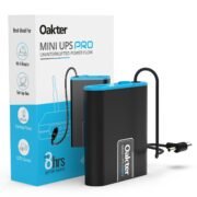 Oakter Mini UPS PRO for High Capacity WiFi Routers 12V & Upto 3A | Battery 2X4000 mAh | Power Backup Upto 8 Hours | Support Jio, Airtel & Other Routers | Current Surge & Deep Discharge Protection
