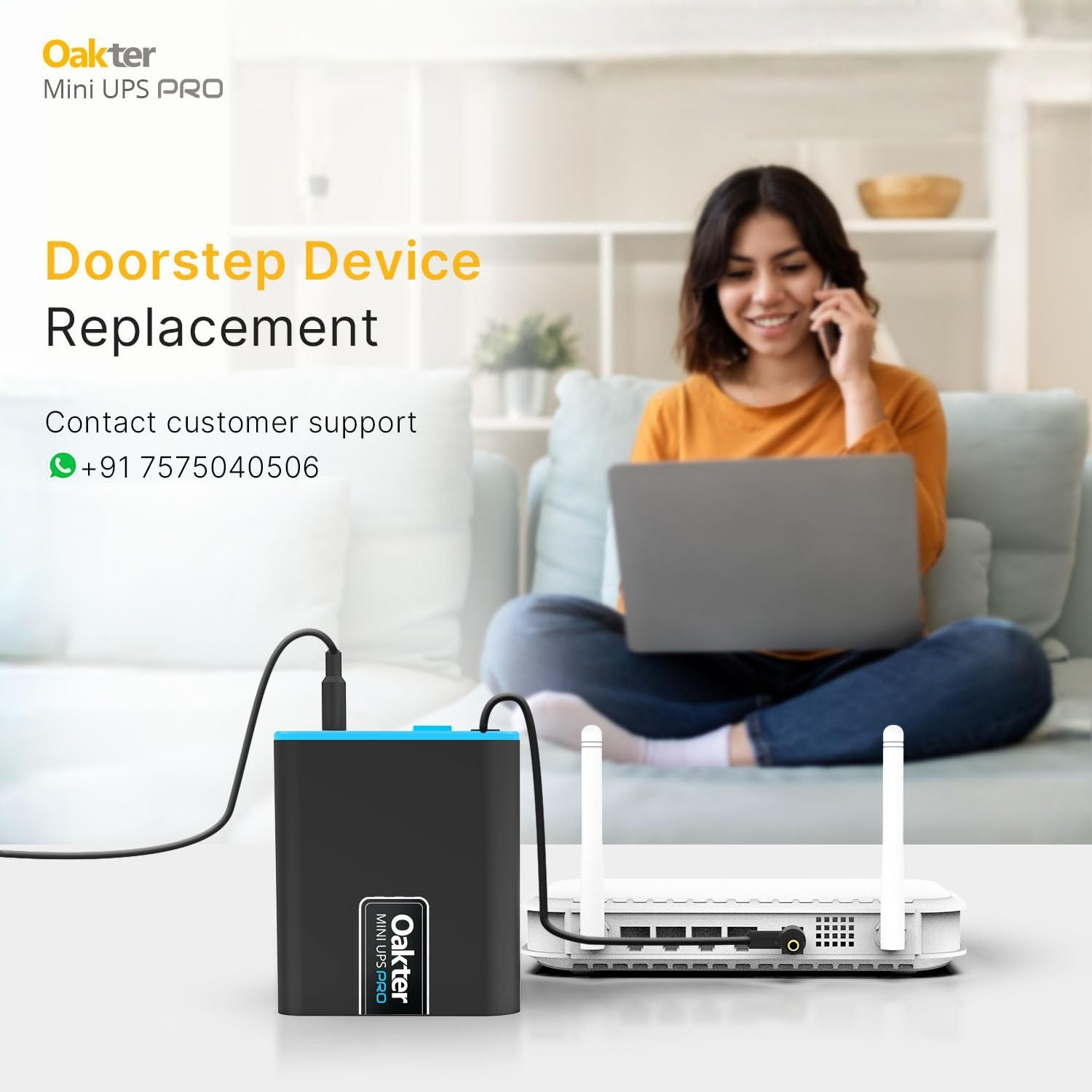 Oakter Mini UPS PRO for High Capacity WiFi Routers 12V & Upto 3A | Battery 2X4000 mAh | Power Backup Upto 8 Hours | Support Jio, Airtel & Other Routers | Current Surge & Deep Discharge Protection - Image 9