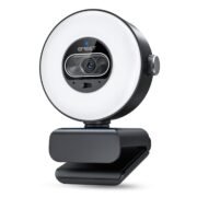 EMEET S600L 4K Webcam for Streaming with Ring Light, 4 Lighting Modes, Rainbow Effect, 1/2" Sensor, AI Imaging, 0.2S PDAF, 2 Mics, Dial Control, 4K Webcam with Light for OBS/Twitch/YouTube/Zoom/PC/Mac