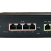 Hanutech AI Featured Unmanaged PoE Switch 4 Port Gigabit 10/100/1000Mbps with 1GE RJ45 Uplink and 2 SFP Port 1.25G Without Transceivers 65W for CCTV Networking Projects 1 Year Warranty