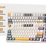 Kisnt Wireless Mechanical Keyboard, Creamy Sound Board Gaming Keyboard with Bluetooth/2.4GHz/USB-C, 75% 85 Keys, Hot Swappable Compact Keyboard for Win/Mac
