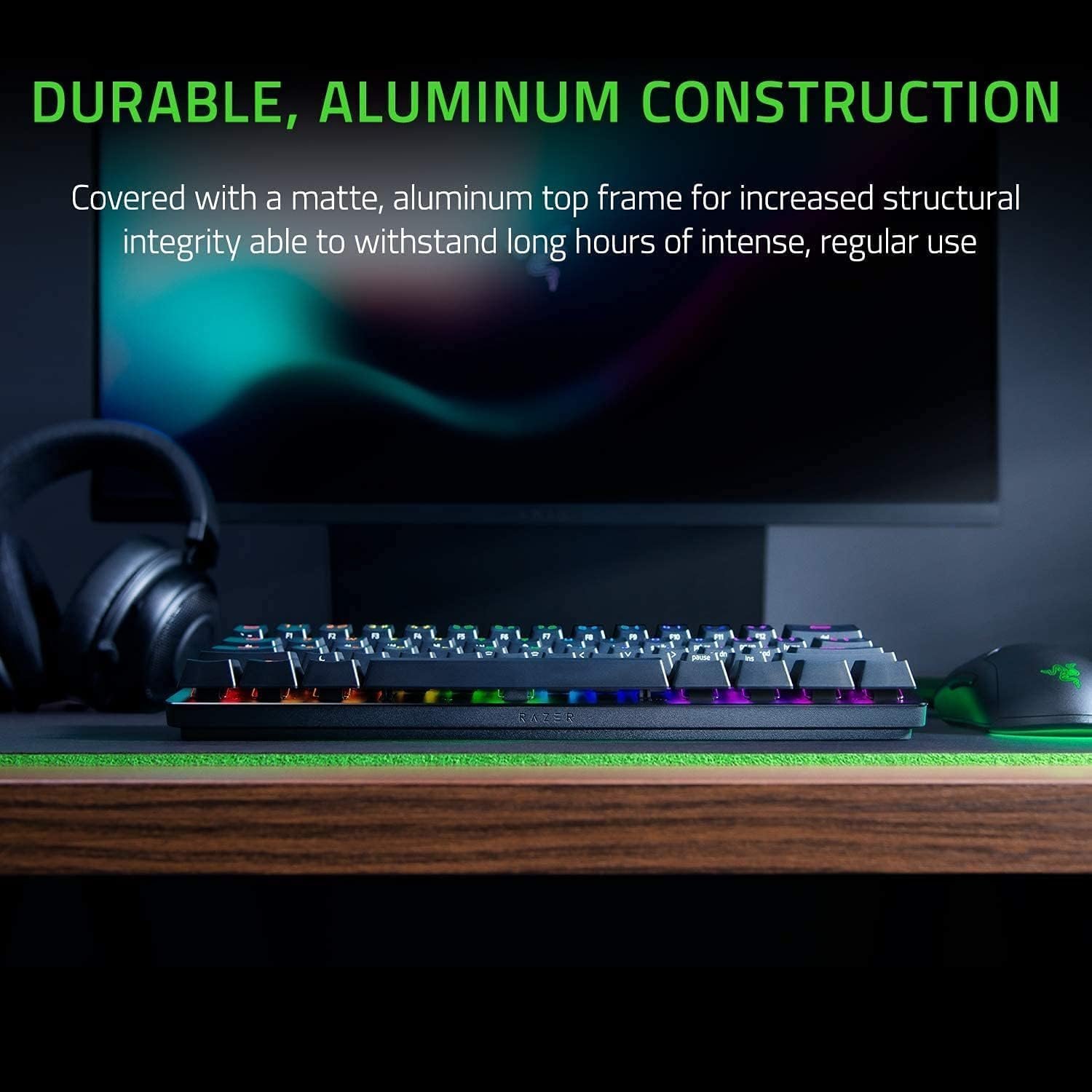 Razer Huntsman Mini Clicky Optical Purple Switch USB-C Gaming Keyboard I RGB Customizable backlighting - RZ03-03390100-R3M1 (Black) - Image 5