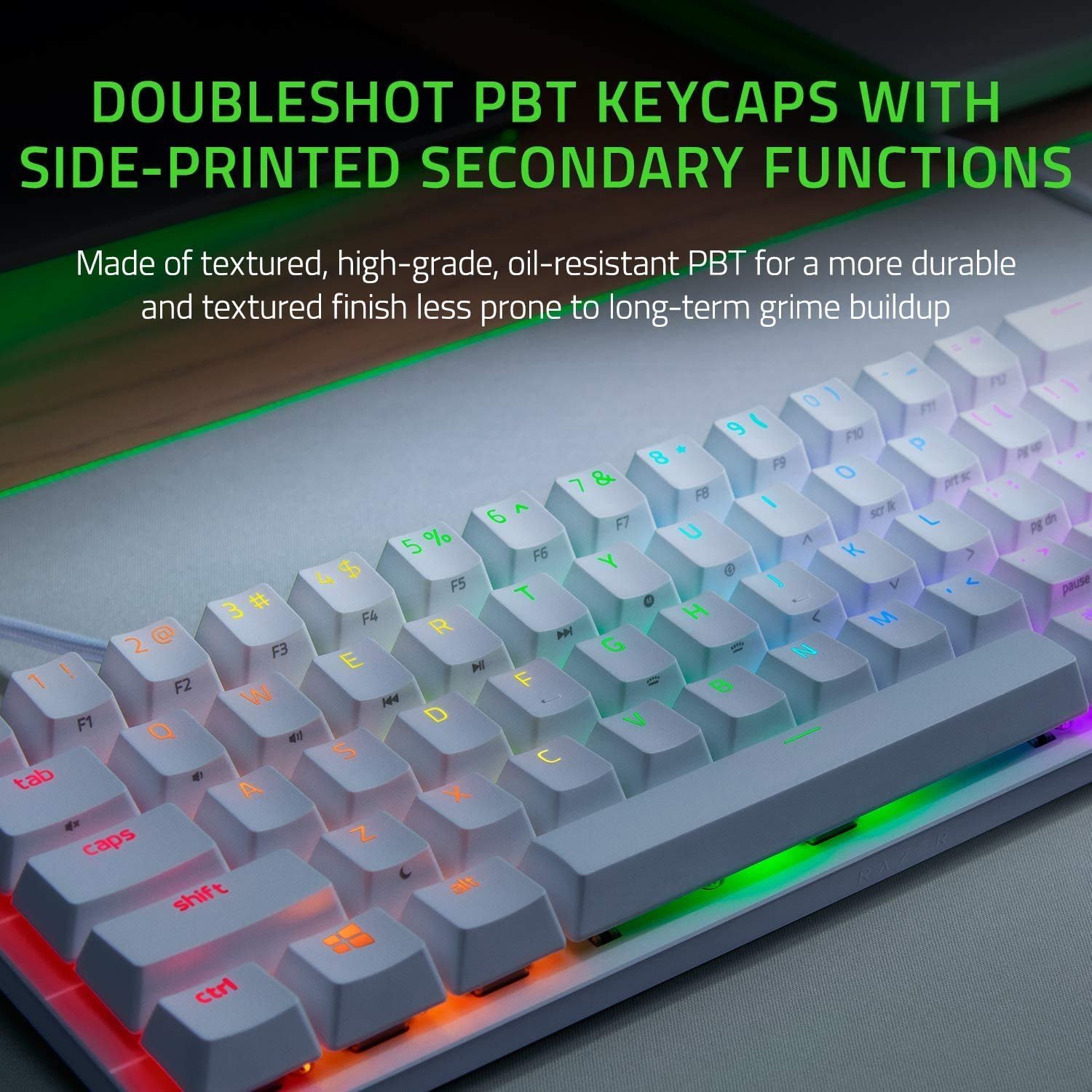 Razer Huntsman Mini - Mercury Edition - 60% Optical Gaming Keyboard (Clicky Purple Switch) - FRML Packaging - Image 4