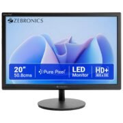 ZEBRONICS LED Monitor, 20 inch, HD+ 1600×900, 16:9 Aspect Ratio, 16.7M Colors, HDMI & VGA, Wall Mountable (EV20)