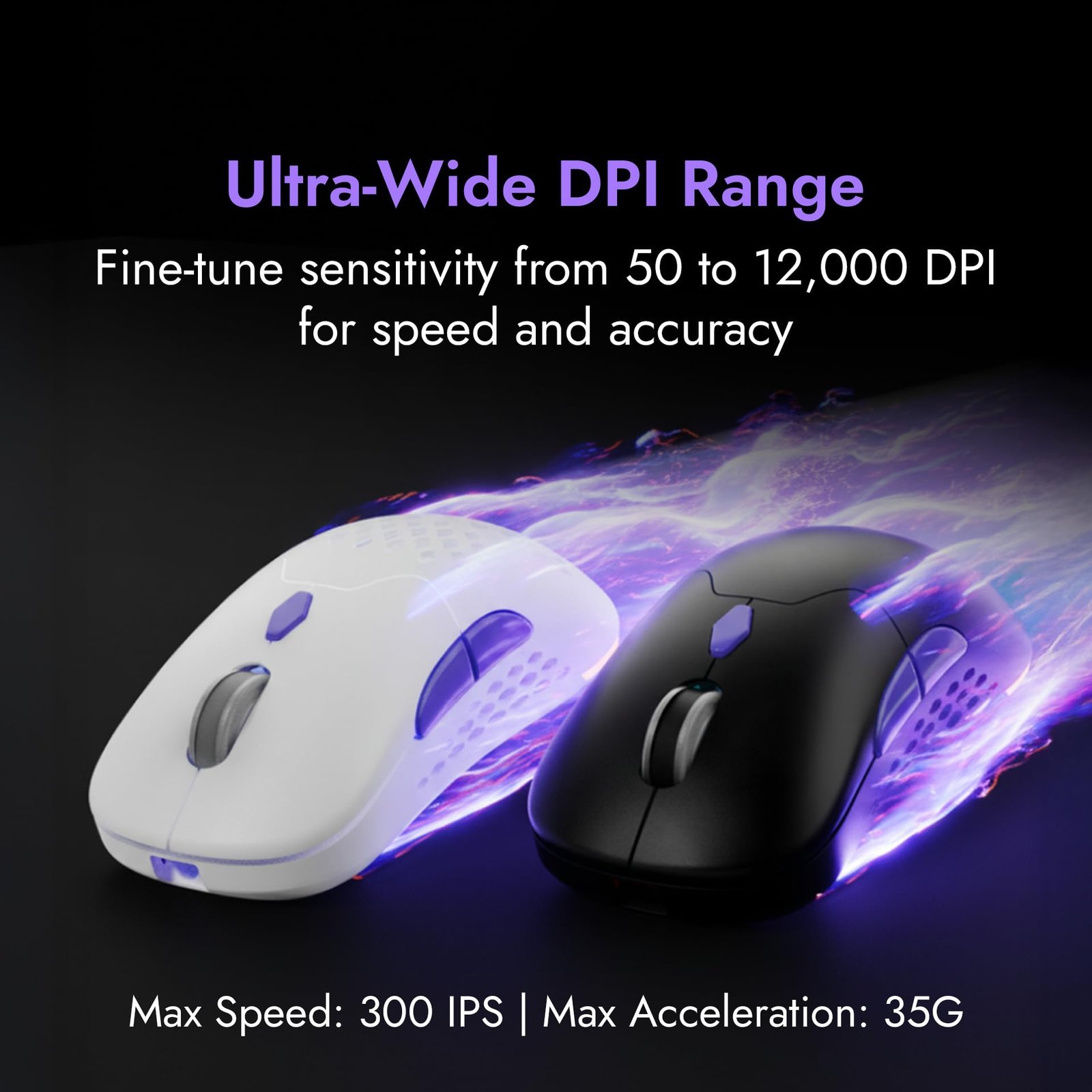 Kreo Chimera V2 RGB Wireless Gaming Mouse with Hot-swappable 50M Switches, Dual Magnetic Shells, 6 Programmable Buttons, Triple-Mode Connectivity & Adjustable DPI up to 12000 (Black) - Image 3