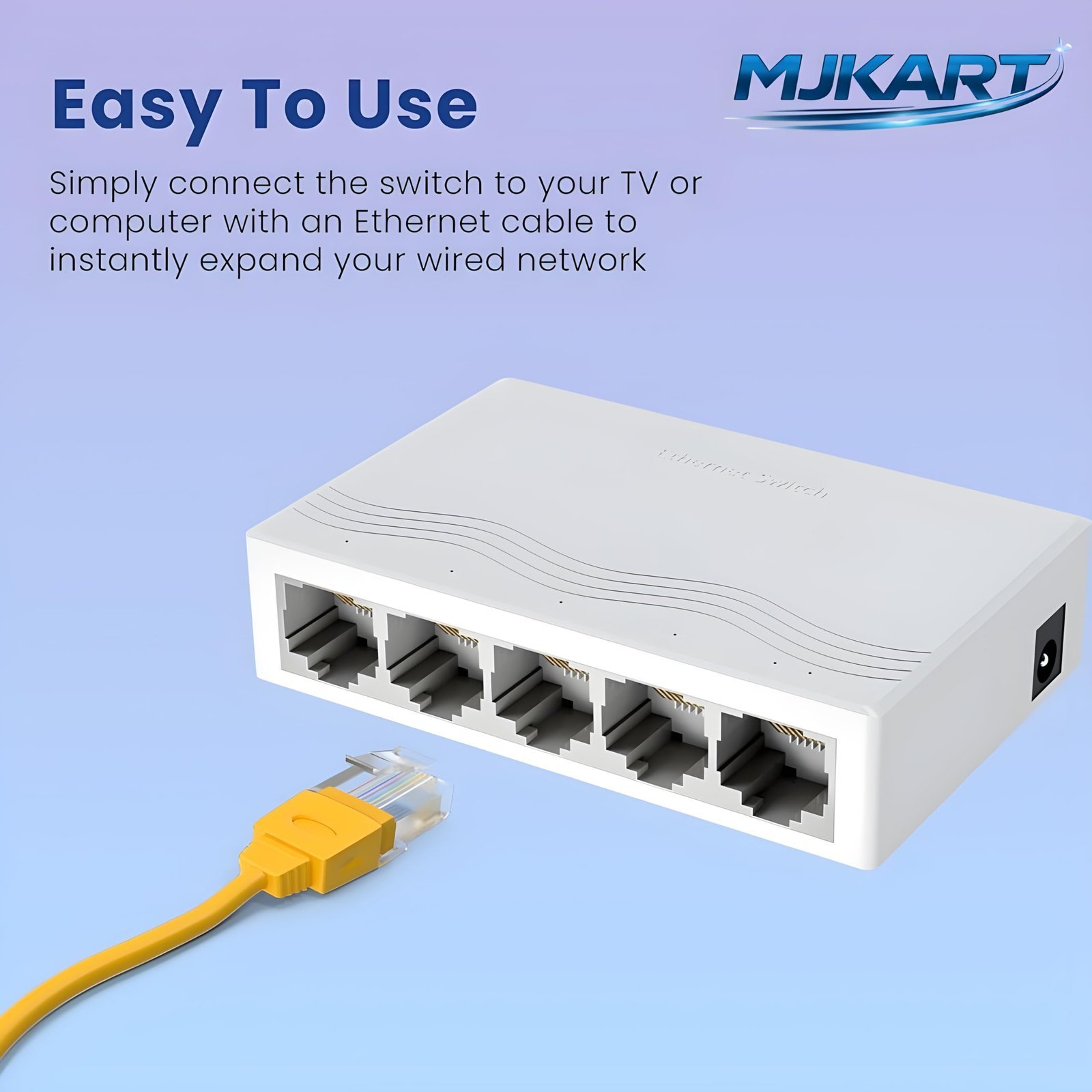 Mjkart 5 Port Fast Ethernet Switch 10/100 Mbps LAN Network Hub | Plug & Play Unmanaged, Fanless Silent Design | RJ45 LAN Expander for PC, Laptop, Smart TV, CCTV, Router & Gaming - Image 5