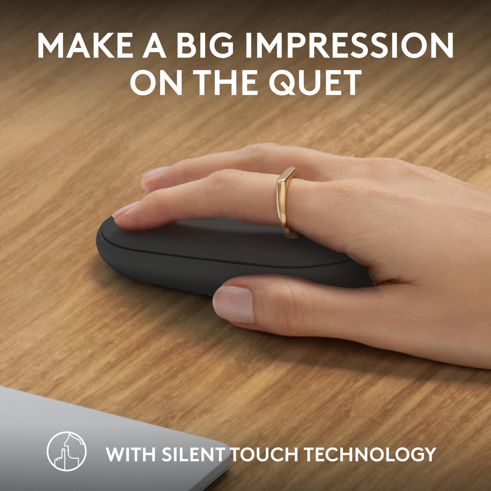Logitech Pebble Mouse 2 M350s Slim Bluetooth Wireless Mouse, Portable, Lightweight, Customisable Button, 4000 DPI, Quiet Clicks, Easy-Switch for Windows, macOS, iPadOS, Android - Tonal Graphite - Image 5