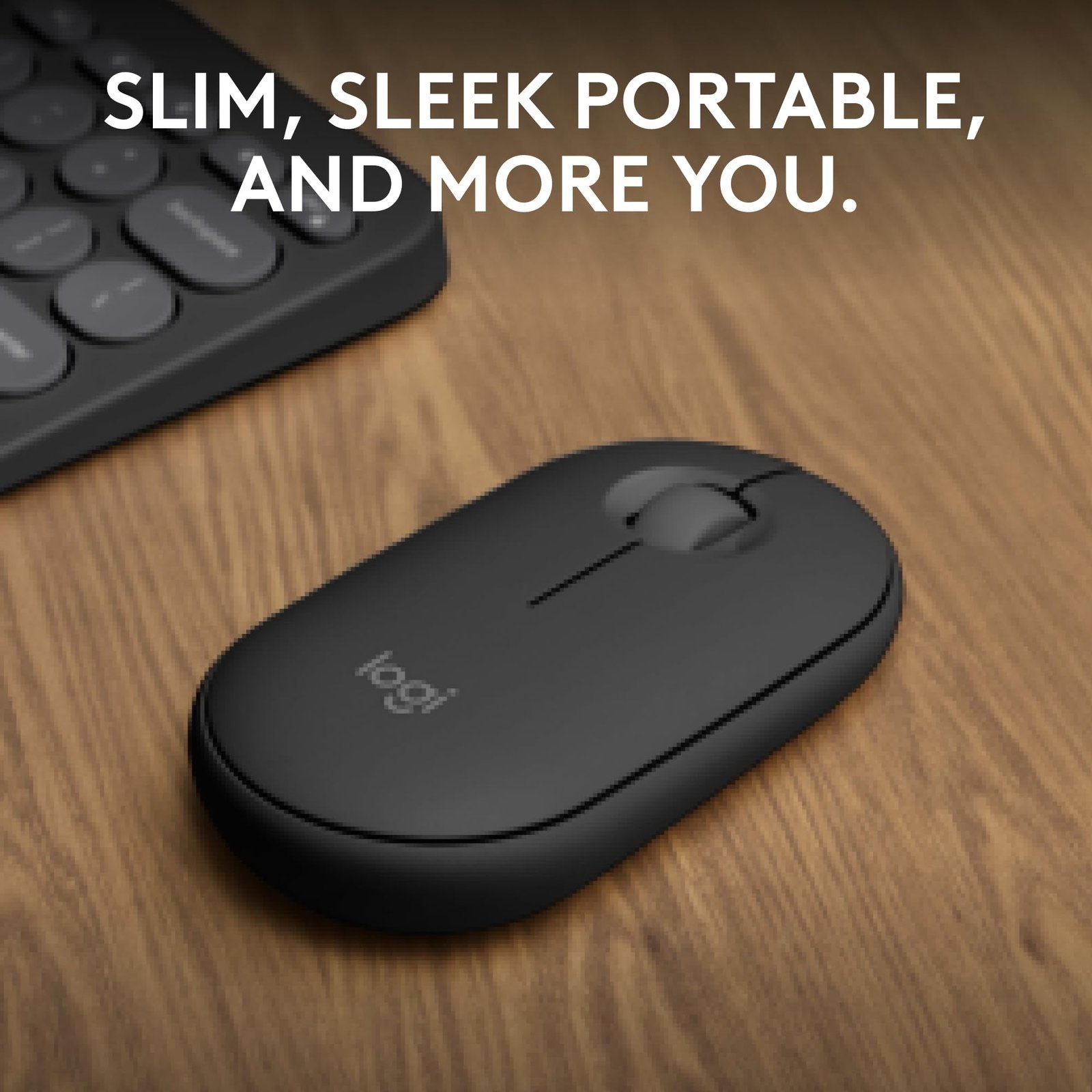 Logitech Pebble Mouse 2 M350s Slim Bluetooth Wireless Mouse, Portable, Lightweight, Customisable Button, 4000 DPI, Quiet Clicks, Easy-Switch for Windows, macOS, iPadOS, Android - Tonal Graphite - Image 2