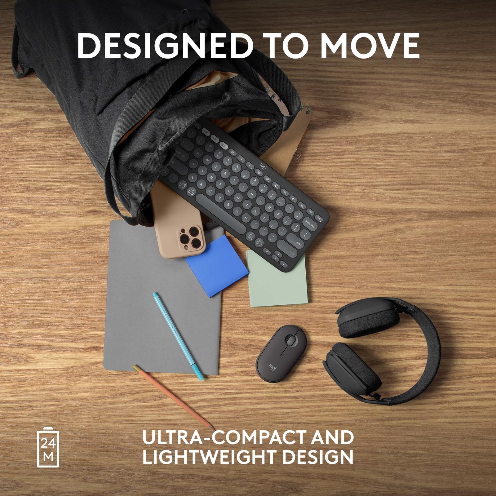 Logitech Pebble Mouse 2 M350s Slim Bluetooth Wireless Mouse, Portable, Lightweight, Customisable Button, 4000 DPI, Quiet Clicks, Easy-Switch for Windows, macOS, iPadOS, Android - Tonal Graphite - Image 7
