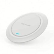 15W Wireless Charger Fast Charging Pad Compatible for iPhone 17/16/15/13/12/11 Series,Galaxy S25/S24/S23/S22/S21/S20 with USB-C to C Cable[Non-MagSafe] - White