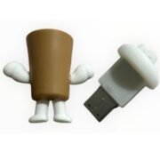 SippyTales~Coffee Cup USB Flash Drive, Novelty Cartoon Design,Brown and White Memory Stick Keychain, 2.0 Pen Drive, for School, Home, Gifting, Speed Upto 15MBPS (16, GB)