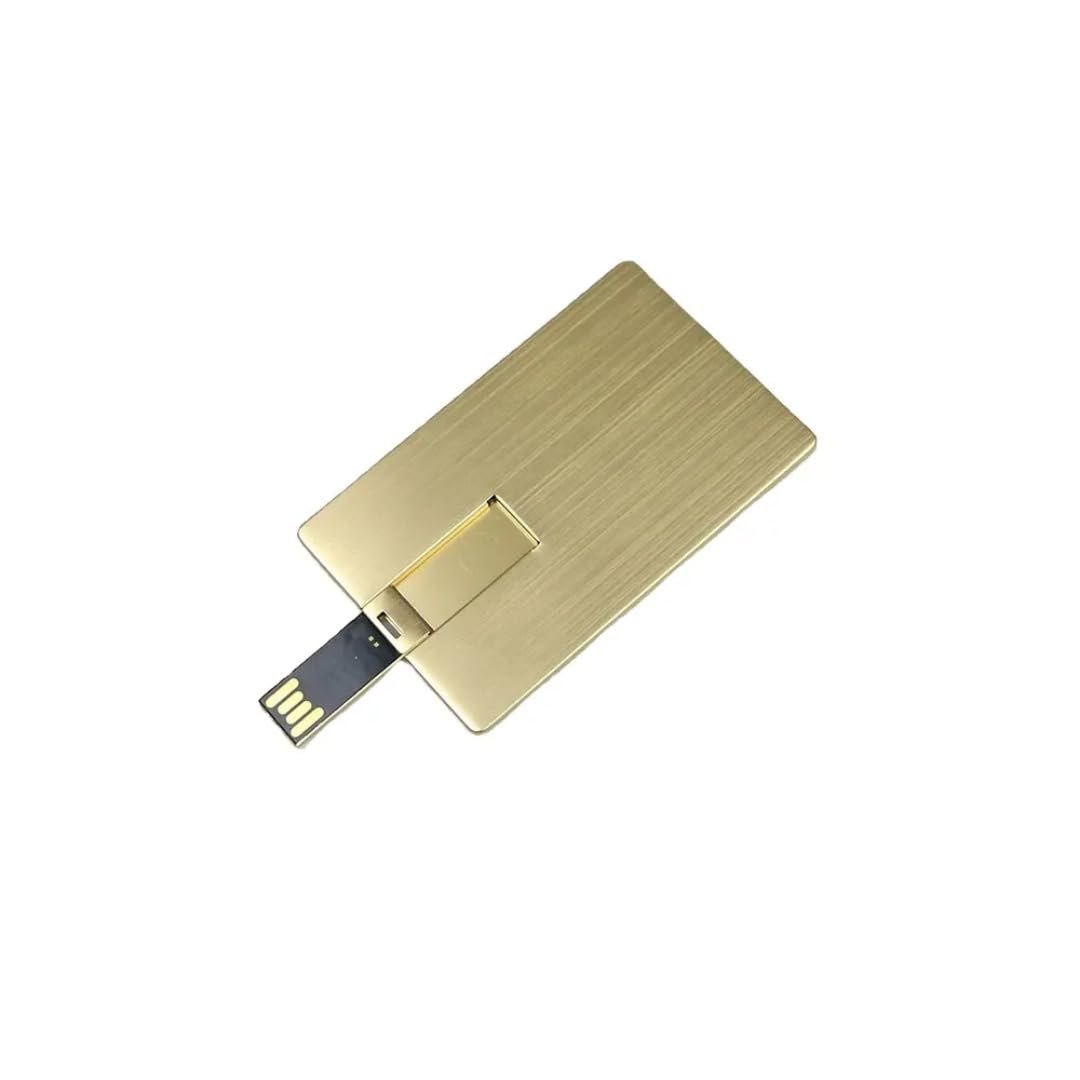 SippyTales ~Metal Card Style USB Flash Drive, Portable Slim Card Shaped Memory Stick for Business, Premium Look, 2.0 Pen Drive, Corporate Gifting, High Speed, Upto 15MBPS (Golden, 8, GB) - Image 2