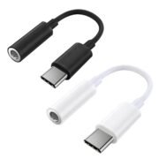 2 Pack USB C to 3.5mm Headphone Jack Adapter, Hi-Fi DAC Audio Converter with Microphone, Compatible with iPhone 15/Pro, Samsung Galaxy, iPad Pro, MacBook, Pixel, Black & White