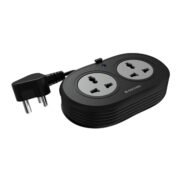 by Panasonic 2 Universal Socket Extension Board, 6A Spike Guard with 1.2-Meter Heavy Duty Cord for Home and Office Usage, 2 Way Power Strip with LED Indicator, Matt Finish