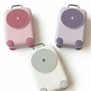 Compact Traveling Fast Wireless Charging Station for Apple Devices, Magnetic 3 in 1 MagSafe Charger Stand for iPhone 17 16 15 14 13 12 Pro Max Plus Air, Apple Watch&Air pods Pro (Pink)