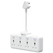 2500W Power Plate Pro 4-in-1 Power Extender with 4 Universal Sockets, Individual Switches, 180° Flexible Cord, Child Safety Shutters, for Home, Office, Laptops, Mobiles & Appliances