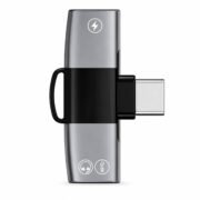 2-in-1 USB-C Audio & Charging Adapter, Dual USB-C Ports for Simultaneous Charging & Audio, High-Resolution Sound Aluminum Alloy Splitter, Type -C Headphone Adapter for Smartphones, Tablets & Laptops