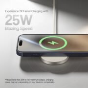 Magnetic Wireless Charging Pad 25W Fast Charger, Qi2 USB C Charger with Durable Braided Cable, Portable Magnetic Charging Disc for Smartphones