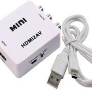 Mini HDMI to AV Converter with HDMI2AV 1080P Adapter Connector for Projector PC Laptop Media Streaming Device (White)