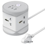 Power Plate 9 Pro, 2500W 7-in-1 Desktop Charging Station with 4X Universal Sockets, 12W USB-A & Type-C Ports, Space-Saving Power Extender, 2M Cord, Power Switch, Child Proof Shutters