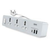 Cuba 3341 Extension Board with USB Port Type A & C | 2500 Watt Switch Board Surge Protector | Spike Guard with 1.8 Mtr Cord, 3 International Sockets | Fireproof Upto 750 Degree | 1 Year Warranty