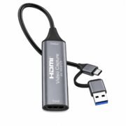 HDMI Video Capture Card, 4K 30Hz, USB 3.0 and Type-C, for Game Streaming, Recording, Compatible with PS5, Xbox, Switch, PC, Mac, Android