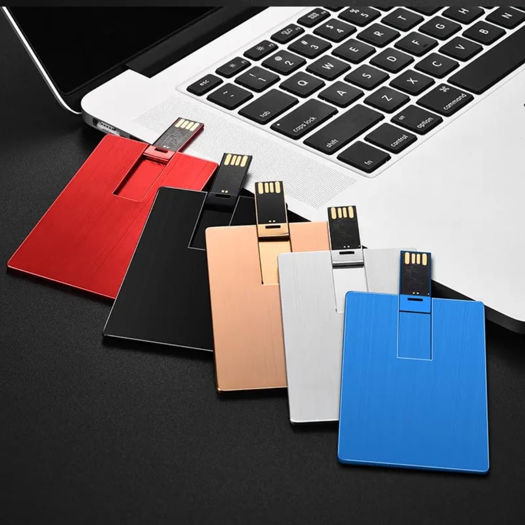 SippyTales ~Metal Card Style USB Flash Drive, Portable Slim Card Shaped Memory Stick for Business, Premium Look, 2.0 Pen Drive, Corporate Gifting, High Speed, Upto 15MBPS (Golden, 8, GB) - Image 6
