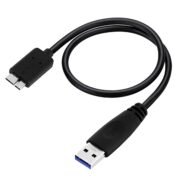 USB 3.0 Type A Male to Micro B Cord for WD/Seagate/Toshiba/Samsung/Hitachi, etc External Hard Disk/Drives Cables (Black) (1.5ft)