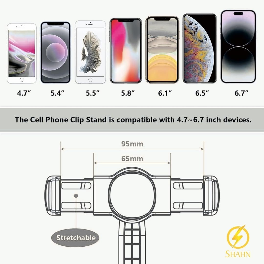 Universal Adjustable Phone Stand: Sturdy Desk Holder with Anti-Slip Clamp for Smartphones and Tablets. - Image 5