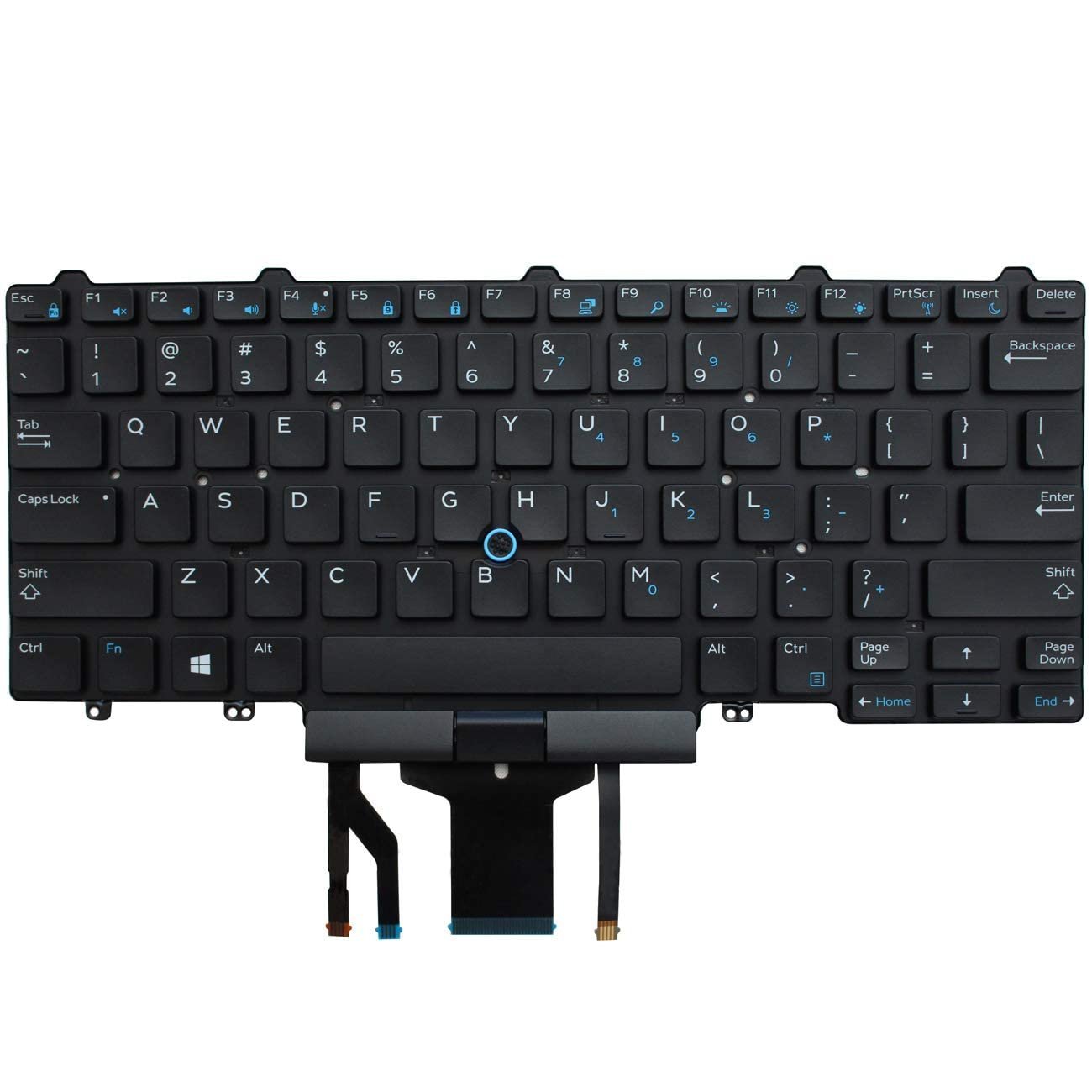 Laptop Keyboard for del-l Latitude E5450 E5470 E7450 E7470 7480 7490 5480 5488 No Frame, with Pointer, with Backlight