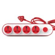 3257 10 Amp Extension Board with 2 Metre Heavy Duty Copper Extension Cord – 4 International Sockets, Master Switch, LED Indicator with Safety Shutter