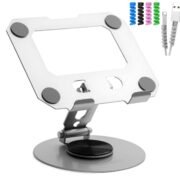 Tablet Stand | Heavy Duty |Carbon Steel, 360° Rotation, 180° Tilt | Foldable, Ergonomic Design | Universal Compatibility for iPad, Samsung, Lenovo, OnePlus & All 7–13" Tablets