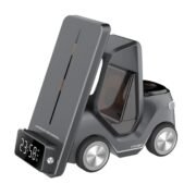 Generic Cordless Charger Compact Desktop Phone Tablet Stand for Office Car Car Shape Grey