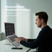 Laptop Stand 6 Angles Adjustable Aluminum Ergonomic Foldable Portable Tabletop Laptop/Desktop Riser Stand Holder Compatible for MacBook, HP, Dell, Lenovo & All Other Notebook (Grey)