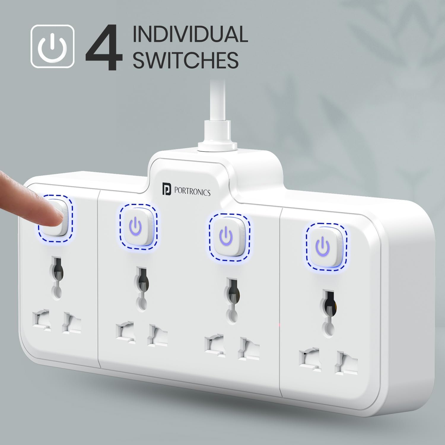 2500W Power Plate Pro 4-in-1 Power Extender with 4 Universal Sockets, Individual Switches, 180° Flexible Cord, Child Safety Shutters, for Home, Office, Laptops, Mobiles & Appliances - Image 7