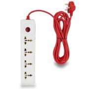 5 Meter Long Cable Power Extension Board with 4 Universal Socket and 1 Switch Surge Protector Board for Computer/Laptop/Fridge 4 Socket Extension Boards (White)