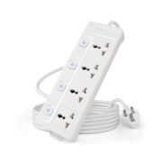 250 Volts Extension Board 2500W 10A, 4 Universal Sockets, Individual Switches, 1.8M Heavy Duty Copper Wire, LED Indicator, Power Strip for Home and Office Use