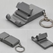 Foldable Phone Stand Keychain, Portable Mini Desk Holder, Grey
