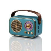 Vintage Bluetooth Wireless Speaker | 10W RMS Loud Sound | Retro Design with Type-C Charging, 8H Battery Backup, USB & AUX Input, Portable Home & Outdoor Speaker 636 Blue