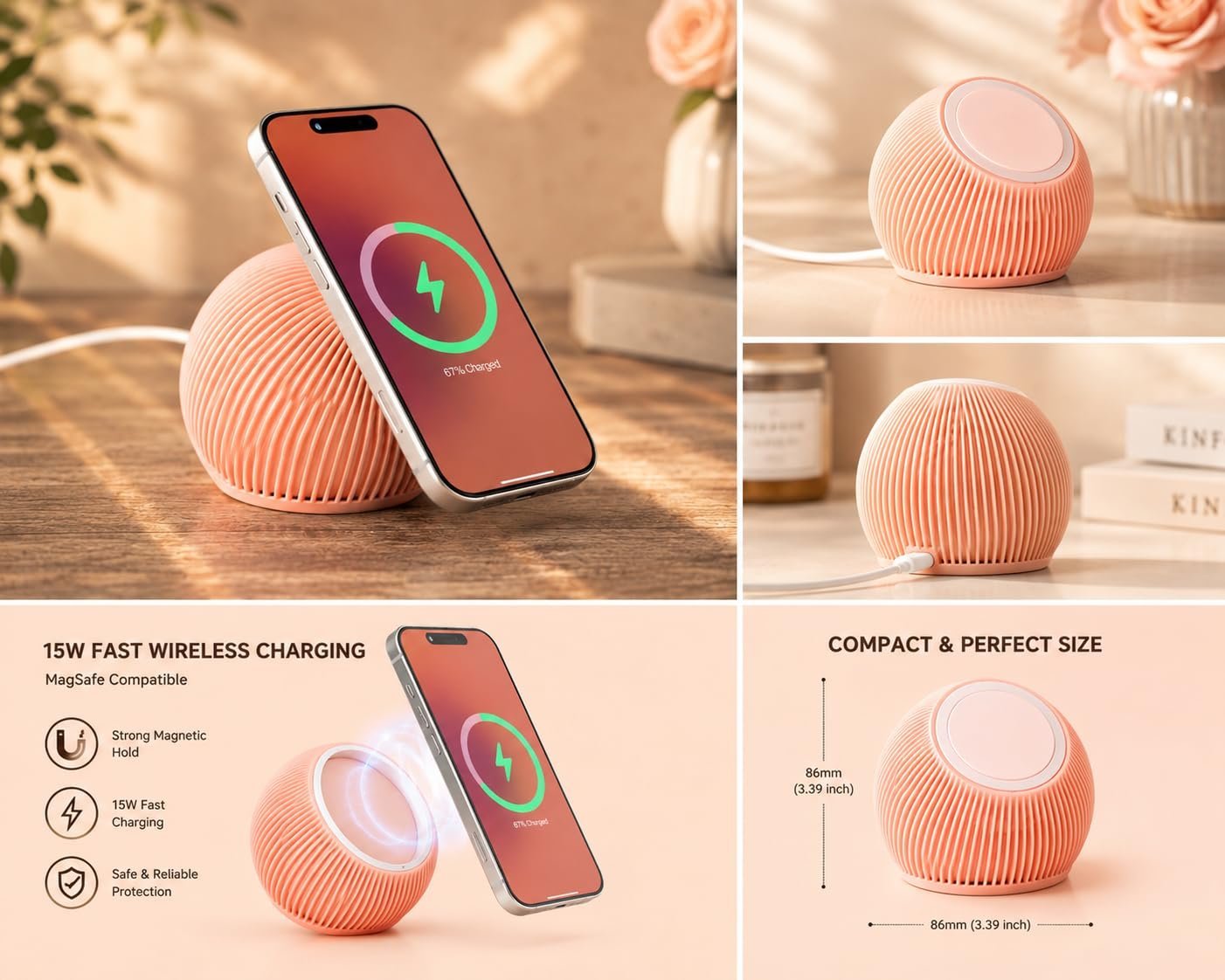 Wireless Charger Compatible with All Mobile Phones