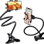 WORLDWRAP Metal 360 Degree Flexible Portable Foldable -Lazy Stand Bracket Cell Phone Holder/Gooseneck Long Arm Clip Mobile Stand for Table Mobile Stand for Bed Office