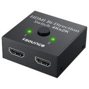 HDMI Switch 2 in 1 Out 4K 60hz HDMI Switcher 2 Port, Bi-Directional HDMI Switch Splitter 2 x 1/1 x 2, No Power Required, Sharing HD Video, PC Gaming Accessories