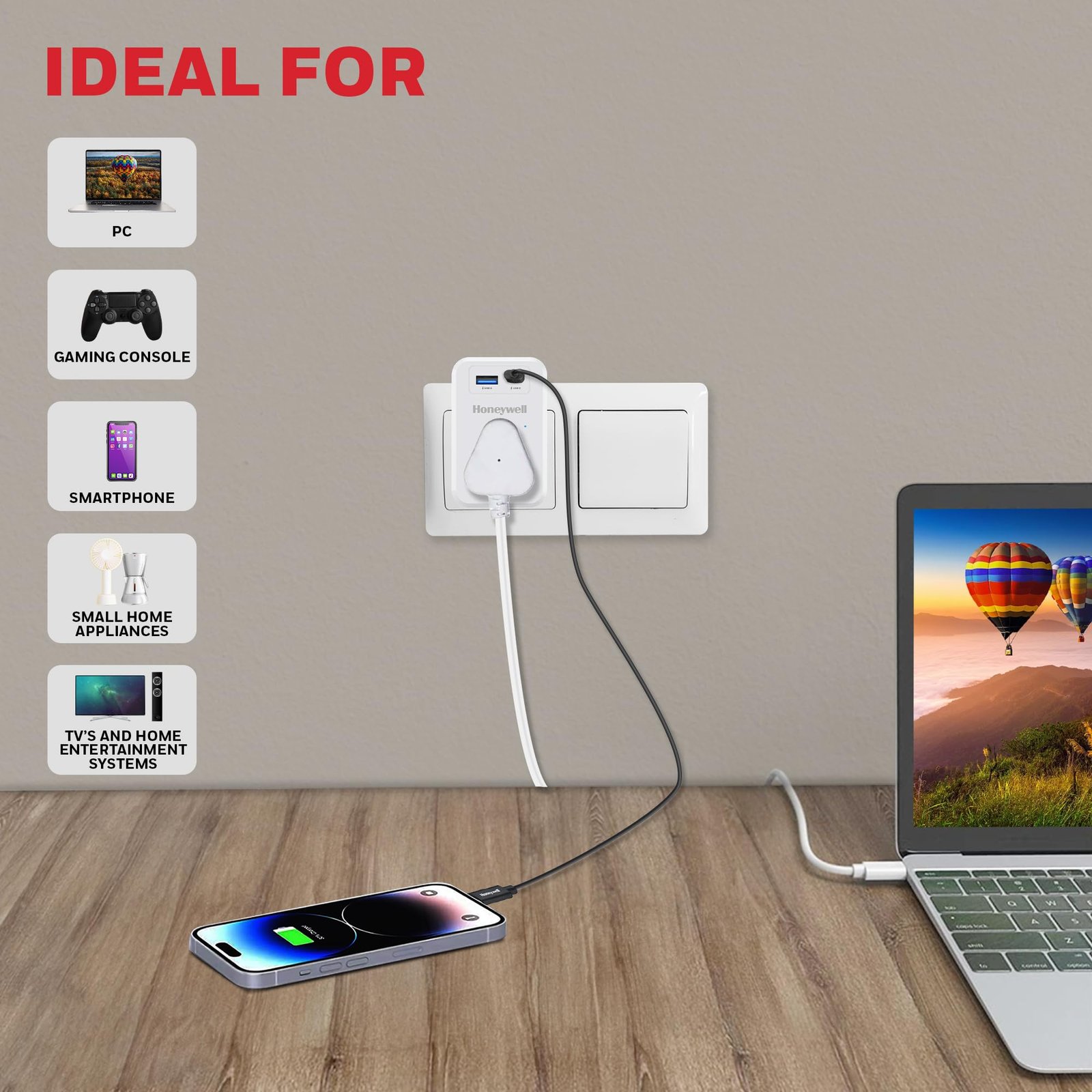 3 Out Surge Cube, Spike Guard, 1 Outlet, PD20W & USB A Port, 7500Amp, Charge On The Go, Device Secure Warranty, Automatic Overload Protection, 3 Years Manufacturer Warranty - Image 6