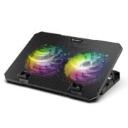 Airflow X10 Gaming Laptop Cooling Pad with Dual 125mm RGB Fans 900–1300 RPM | Up to 90.5 CFM Airflow | 4-Level Adjustable Stand | Dual USB Ports | Low Noise 30dB | Supports Laptops up to 16"